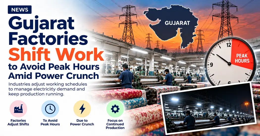BizTorq Textile News cover: Gujarat asks factories to shift work out of peak hours